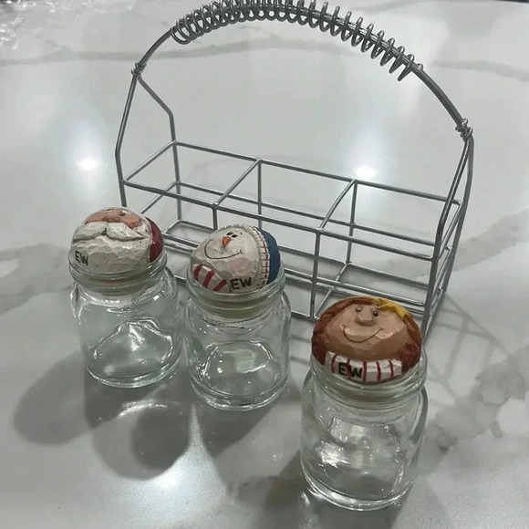 Eddie‎ Walker Apothecary Jar Set Angel Snowman Santa Midwest Cannon Falls - Picture 7 of 16